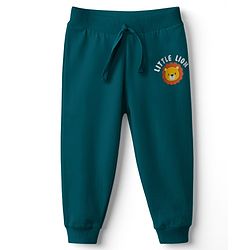 Babyhug Cotton Single Jersey Knit Full Length Lounge Pant With Animal Print Pack Of 3 - Teal Blue Orange & Beige