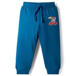 Babyhug Cotton Single Jersey Knit Full Length Lounge Pant With Vehicle Print Pack Of 3 - Yelllow Navy Blue & Red