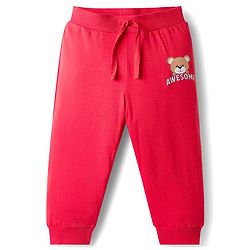 Babyhug Cotton Single Jersey Knit Full Length Lounge Pant With Vehicle Print Pack Of 3 - Yelllow Navy Blue & Red