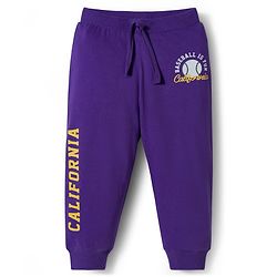 Babyhug Cotton Knit Full Length Lounge Pants with Sports Theme Print Pack of 3 - Red Green & Purple