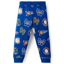 Babyhug Cotton Knit Full Length Lounge Pants with Sport Theme Print Pack of 3 - Red Blue & Light Grey