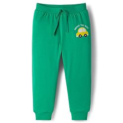 Babyhug Cotton Knit Full Length Lounge Pants with Car Print Pack of 3 - Red Blue & Green