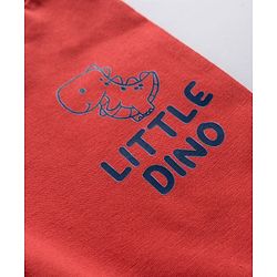 Babyhug Cotton Knit Full Length Lounge Pants with Dino Print Pack of 3 - Red Yellow & Green