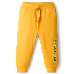 Babyhug Cotton Knit Full Length Lounge Pants with Dino Print Pack of 3 - Red Yellow & Green