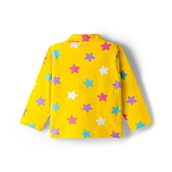Babyhug Cotton Knit Full Sleeves Co-ord Night Suit With Star Print - Yellow