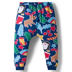 Babyhug 100% Cotton Knit Full Sleeves Onesie with Bootie Leggings & Animal Print - Navy Blue & White