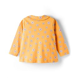 Babyhug Cotton Knit Full Sleeves Co-ord Night Suit With Floral Print - Yellow