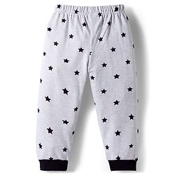 Babyhug Cotton Knit Full Sleeves Night Suit With Star Print - Yellow & White