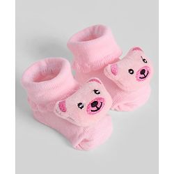 Cute Walk by Babyhug Socks With Animal Applique - Pink