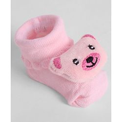 Cute Walk by Babyhug Socks With Animal Applique - Pink