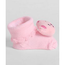 Cute Walk by Babyhug Socks With Animal Applique - Pink