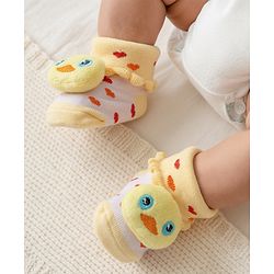 Cute Walk by Babyhug Socks With Animal Applique - Yellow