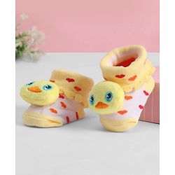 Cute Walk by Babyhug Socks With Animal Applique - Yellow