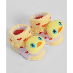 Cute Walk by Babyhug Socks With Animal Applique - Yellow