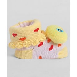 Cute Walk by Babyhug Socks With Animal Applique - Yellow