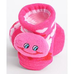 Cute Walk by Babyhug Socks With Animal Applique - Dark Pink