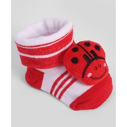 Cute Walk by Babyhug Socks With Animal Applique - Red