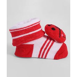 Cute Walk by Babyhug Socks With Animal Applique - Red