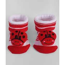 Cute Walk by Babyhug Socks With Animal Applique - Red