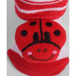 Cute Walk by Babyhug Socks With Animal Applique - Red