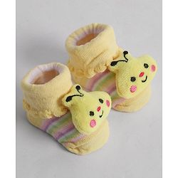Cute Walk by Babyhug Socks With Animal Applique - Yellow