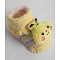 Cute Walk by Babyhug Socks With Animal Applique - Yellow