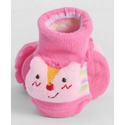 Cute Walk by Babyhug Socks With Animal Applique - Pink