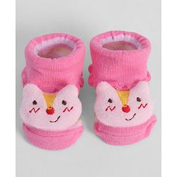 Cute Walk by Babyhug Socks With Animal Applique - Pink