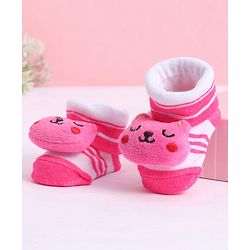 Cute Walk by Babyhug Socks With Animal Applique - Pink