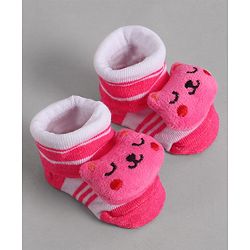 Cute Walk by Babyhug Socks With Animal Applique - Pink