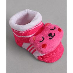 Cute Walk by Babyhug Socks With Animal Applique - Pink