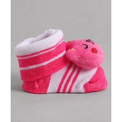 Cute Walk by Babyhug Socks With Animal Applique - Pink
