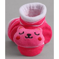 Cute Walk by Babyhug Socks With Animal Applique - Pink