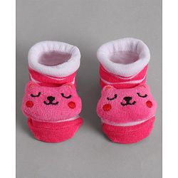 Cute Walk by Babyhug Socks With Animal Applique - Pink