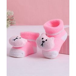 Cute Walk by Babyhug Socks With Animal Applique - Pink