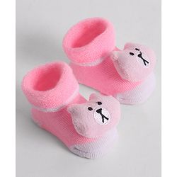 Cute Walk by Babyhug Socks With Animal Applique - Pink