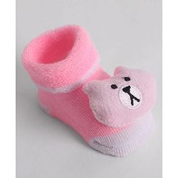 Cute Walk by Babyhug Socks With Animal Applique - Pink