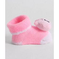 Cute Walk by Babyhug Socks With Animal Applique - Pink