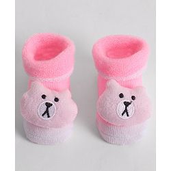 Cute Walk by Babyhug Socks With Animal Applique - Pink