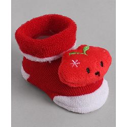 Cute Walk by Babyhug Socks With Animal Applique - Red