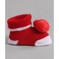 Cute Walk by Babyhug Socks With Animal Applique - Red