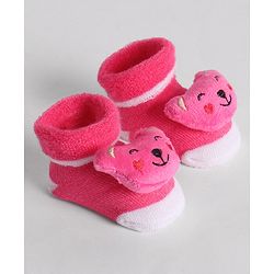 Cute Walk by Babyhug Socks With Animal Applique - Pink
