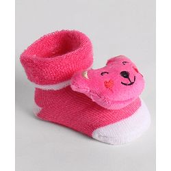 Cute Walk by Babyhug Socks With Animal Applique - Pink