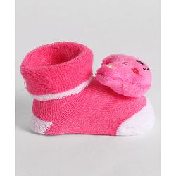 Cute Walk by Babyhug Socks With Animal Applique - Pink