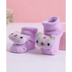 Cute Walk by Babyhug Socks With Animal Applique - Purple