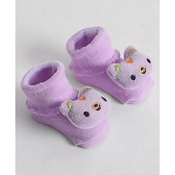 Cute Walk by Babyhug Socks With Animal Applique - Purple