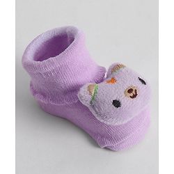 Cute Walk by Babyhug Socks With Animal Applique - Purple