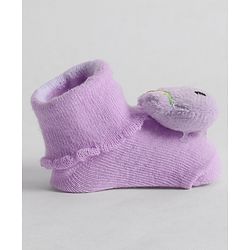 Cute Walk by Babyhug Socks With Animal Applique - Purple