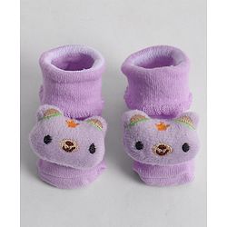 Cute Walk by Babyhug Socks With Animal Applique - Purple