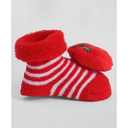 Cute Walk by Babyhug Socks With Strawberry Applique - Red